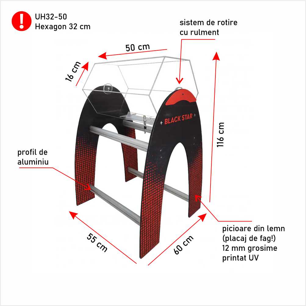 Urnă tombolă extrageri tip cazinou UH32-50