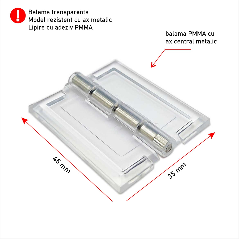 Balama acrilică transparentă 45 x 38 mm BLMB4538