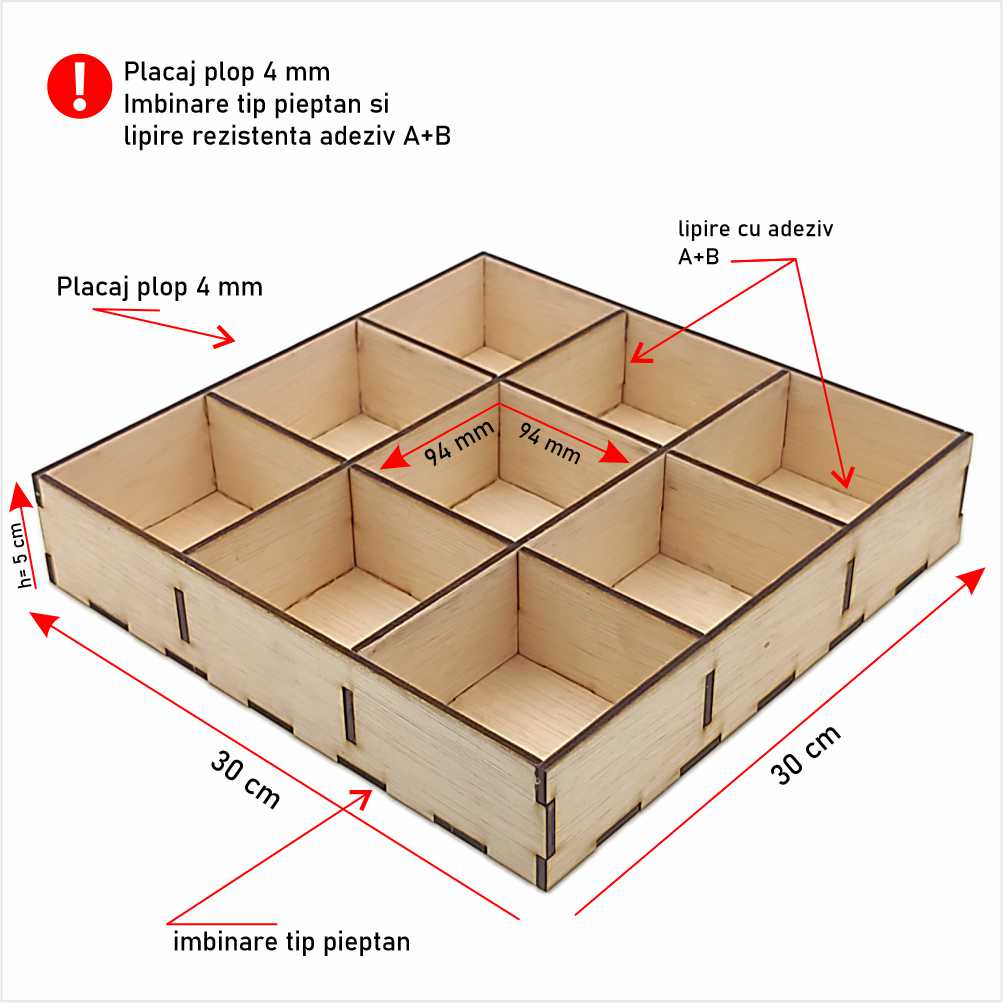 Organizator produse 30 x 30 x 5 cm TDP303005S9