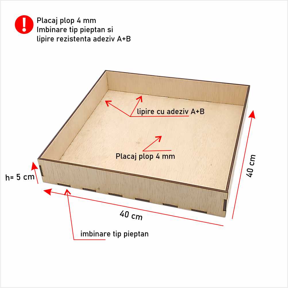 Organizator produse 40 x 40 x 5 cm TDP404005