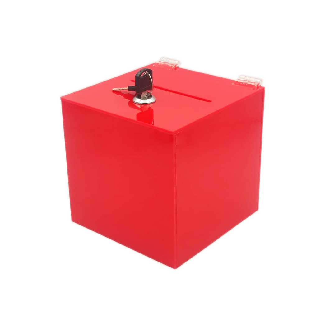 Urna cutie donatii roșie 25 x 25 x 25 cm model UPCR252525