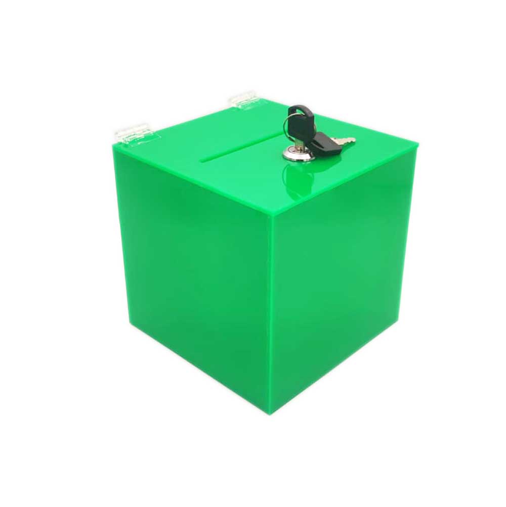 Urna cutie donatii verde 30 x 30 x 30 cm model UPCG303030