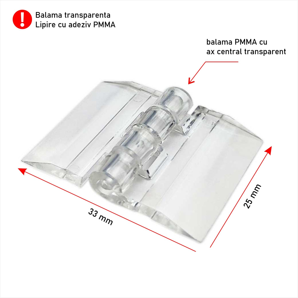 Balama acrilică transparentă 33 x 25 mm BLMS3325