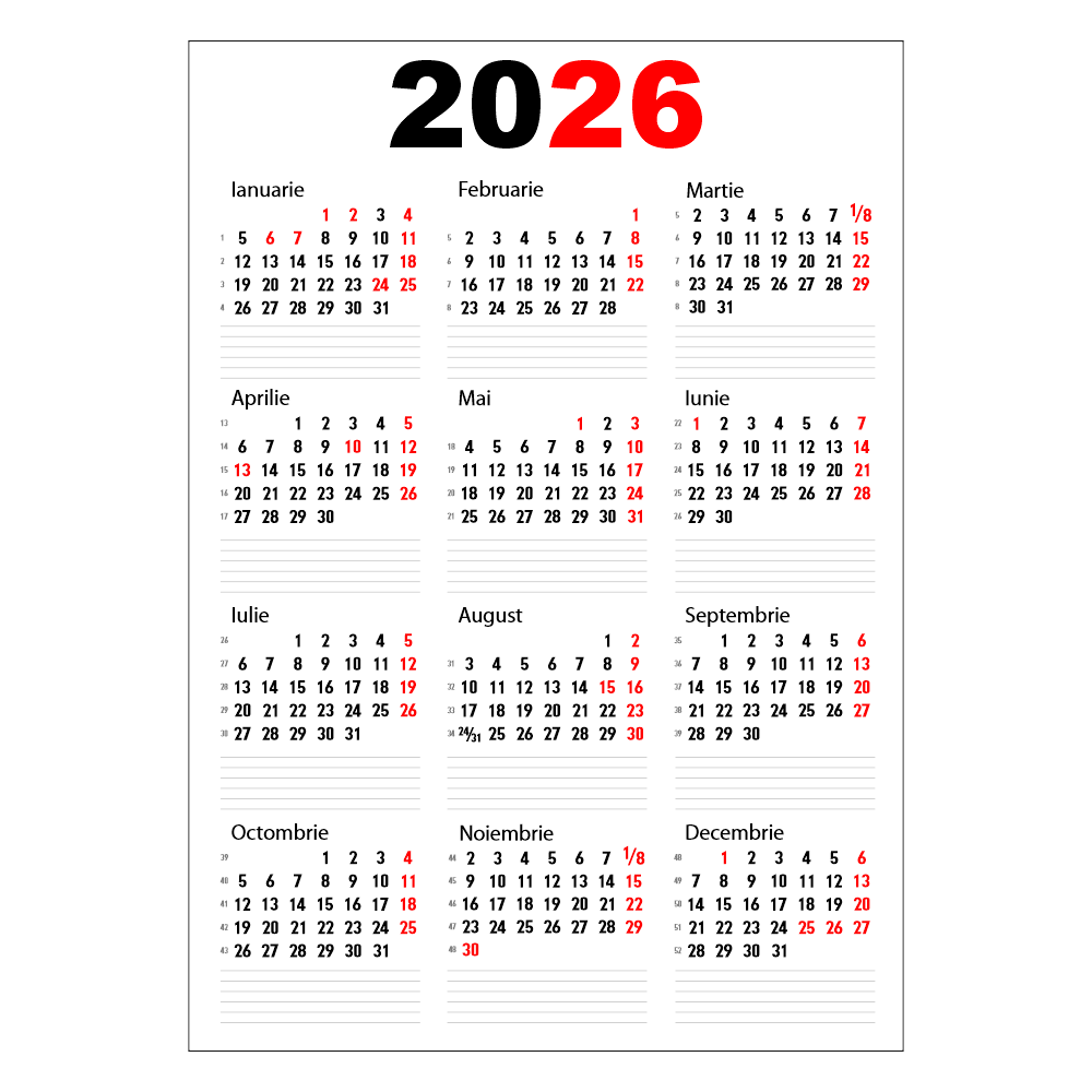 Calendar 2026 A2 42 x 60 cm CLA2T2