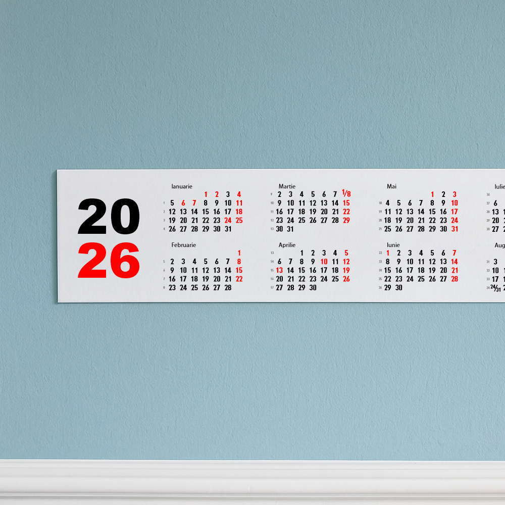 Calendar 2026 orizontal 125 x 20 cm CLH12520