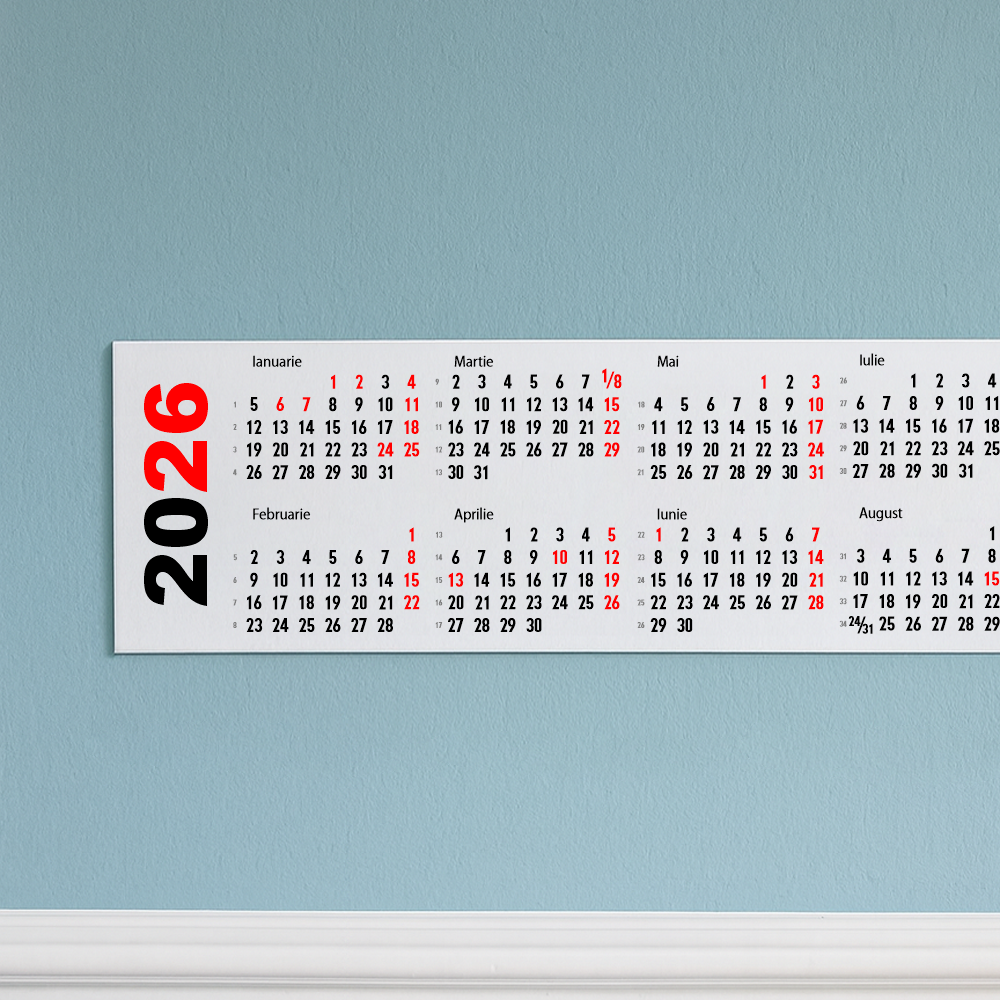 Calendar 2026 orizontal 125 x 30 cm CLH12530