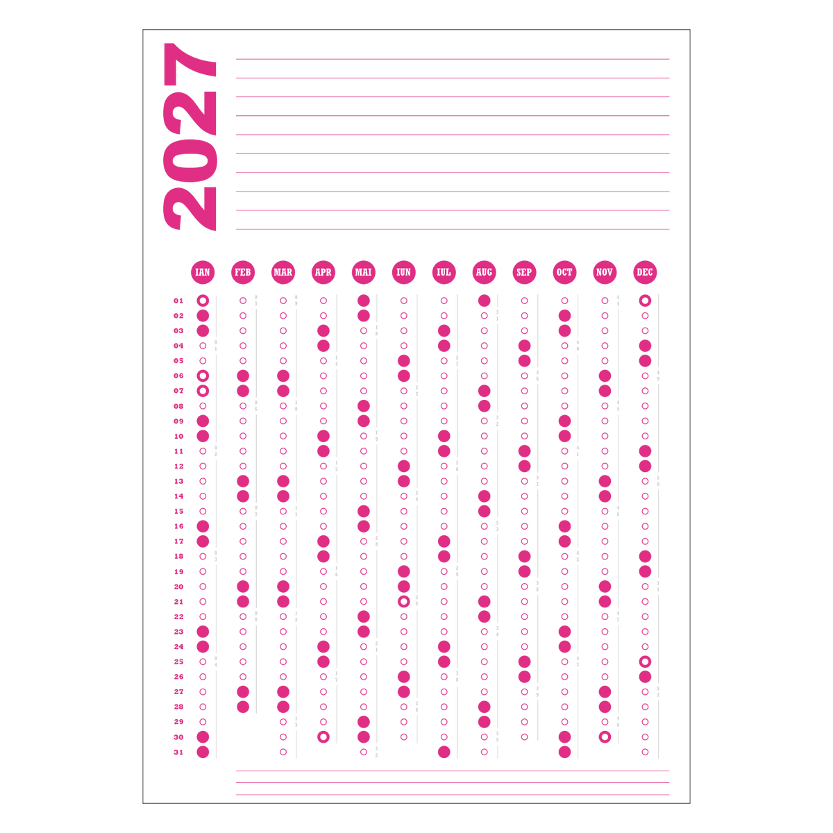 Calendar 2027 A1 60 x 84 cm CLA1T6