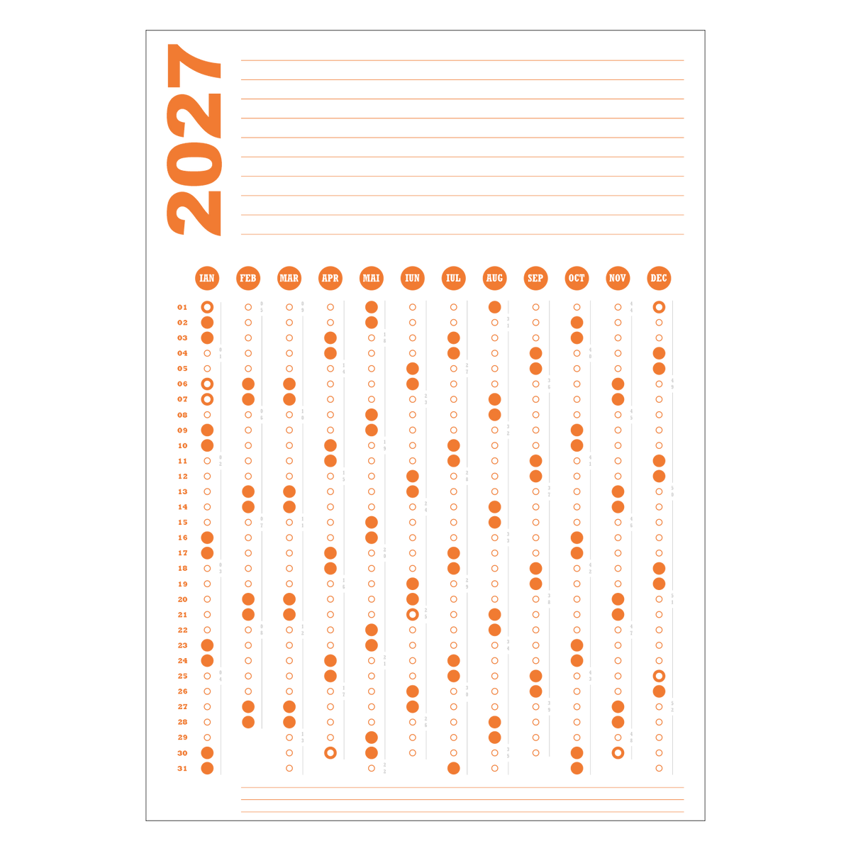 Calendar 2027 A1 60 x 84 cm CLA1T7