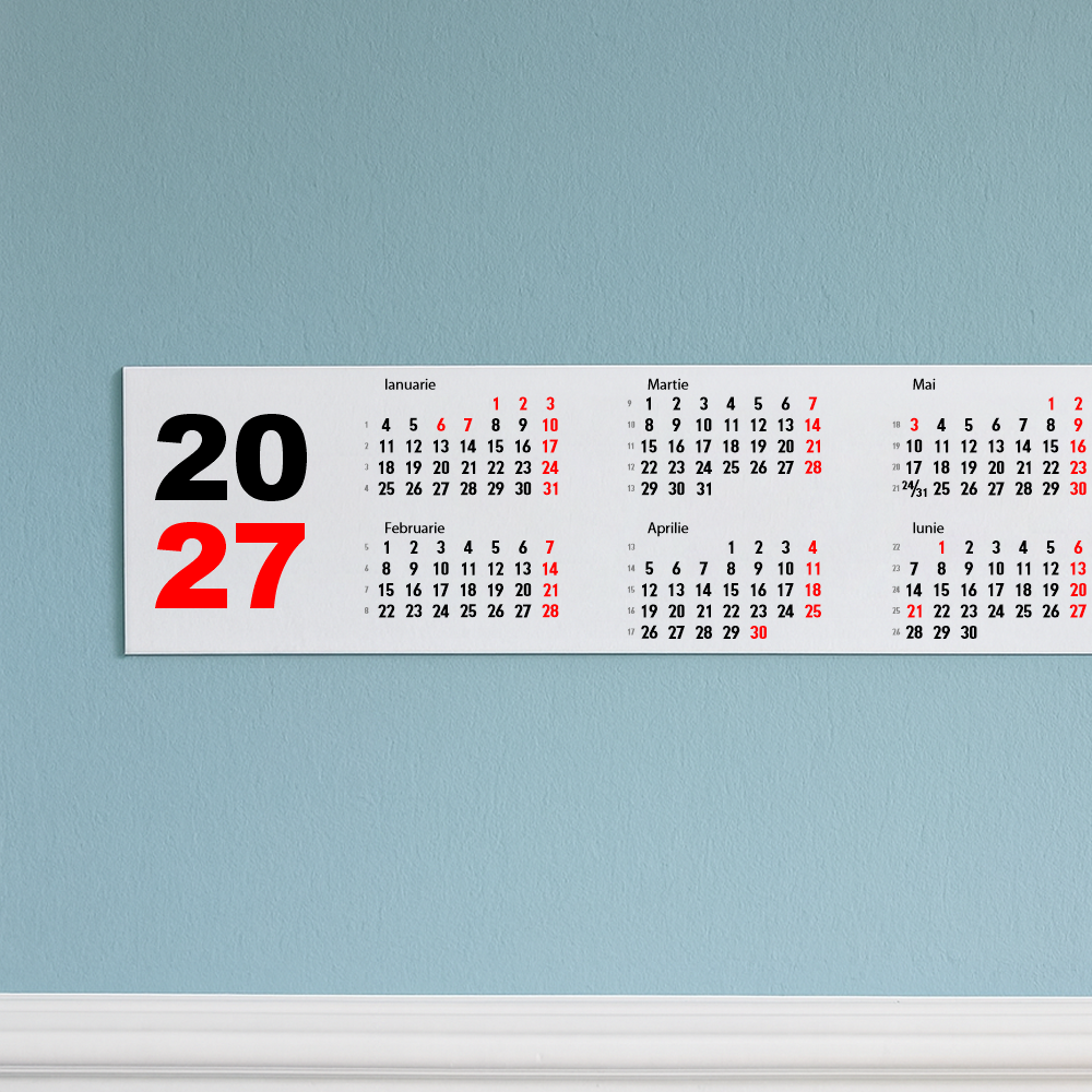 Calendar 2027 orizontal 125 x 20 cm CLH12520