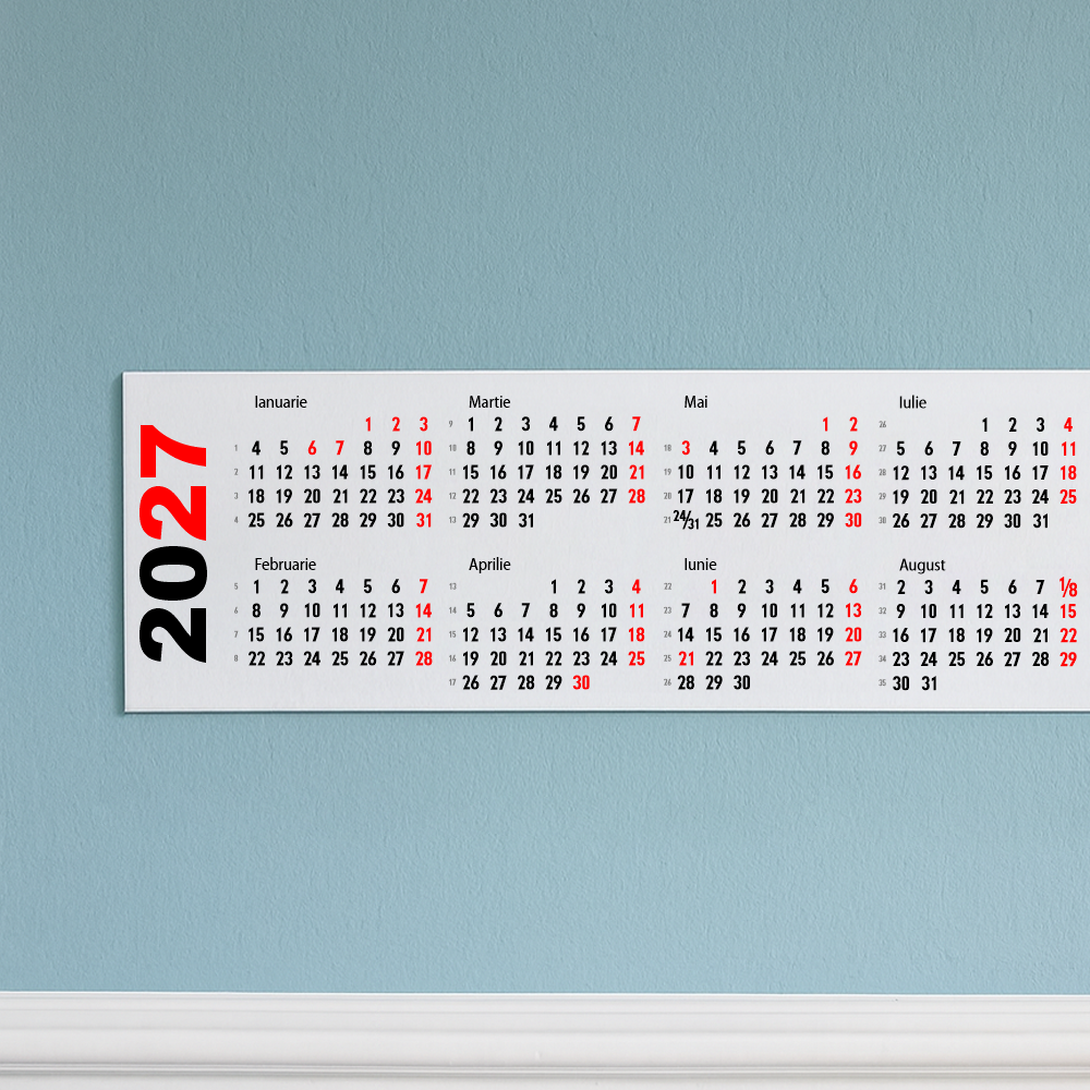 Calendar 2027 orizontal 125 x 30 cm CLH12530