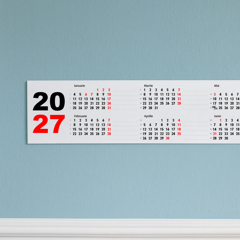 Calendar 2027 orizontal 150 x 20 cm CLH15020