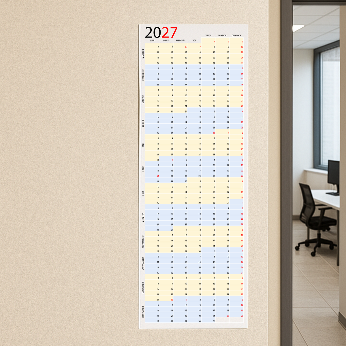 Calendar 2027 Planner 43 x 125 cm CLP43125T1