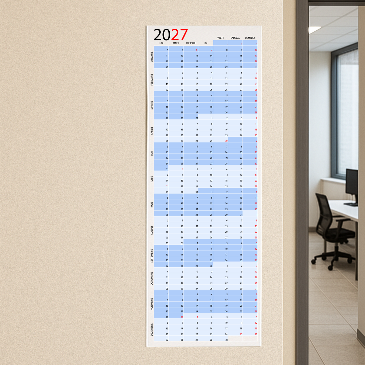 Calendar 2027 Planner 43 x 125 cm CLP43125-T2