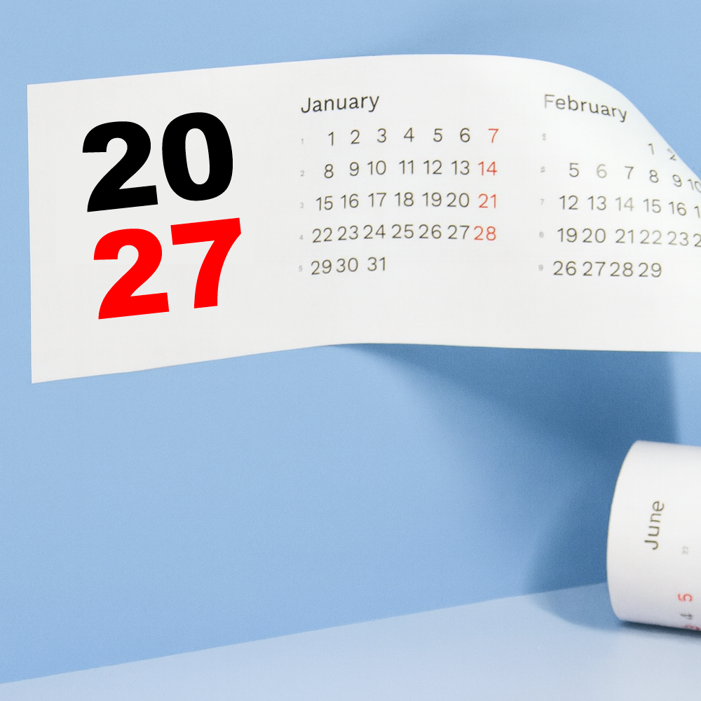 Calendar 2027 orizontal 125 x 20 cm CLH12520