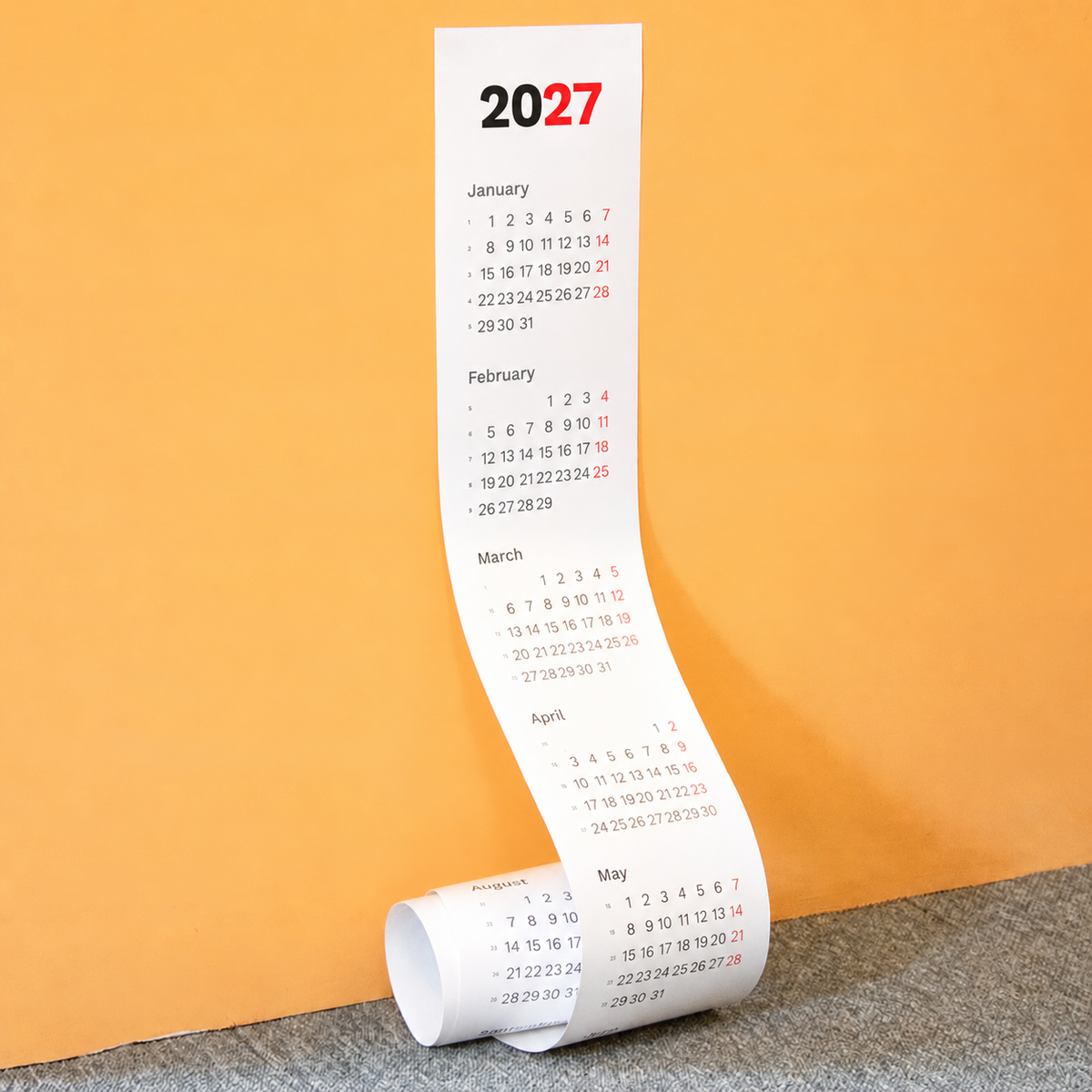 Calendar 2027 vertical 15 x 125 cm CLV15125