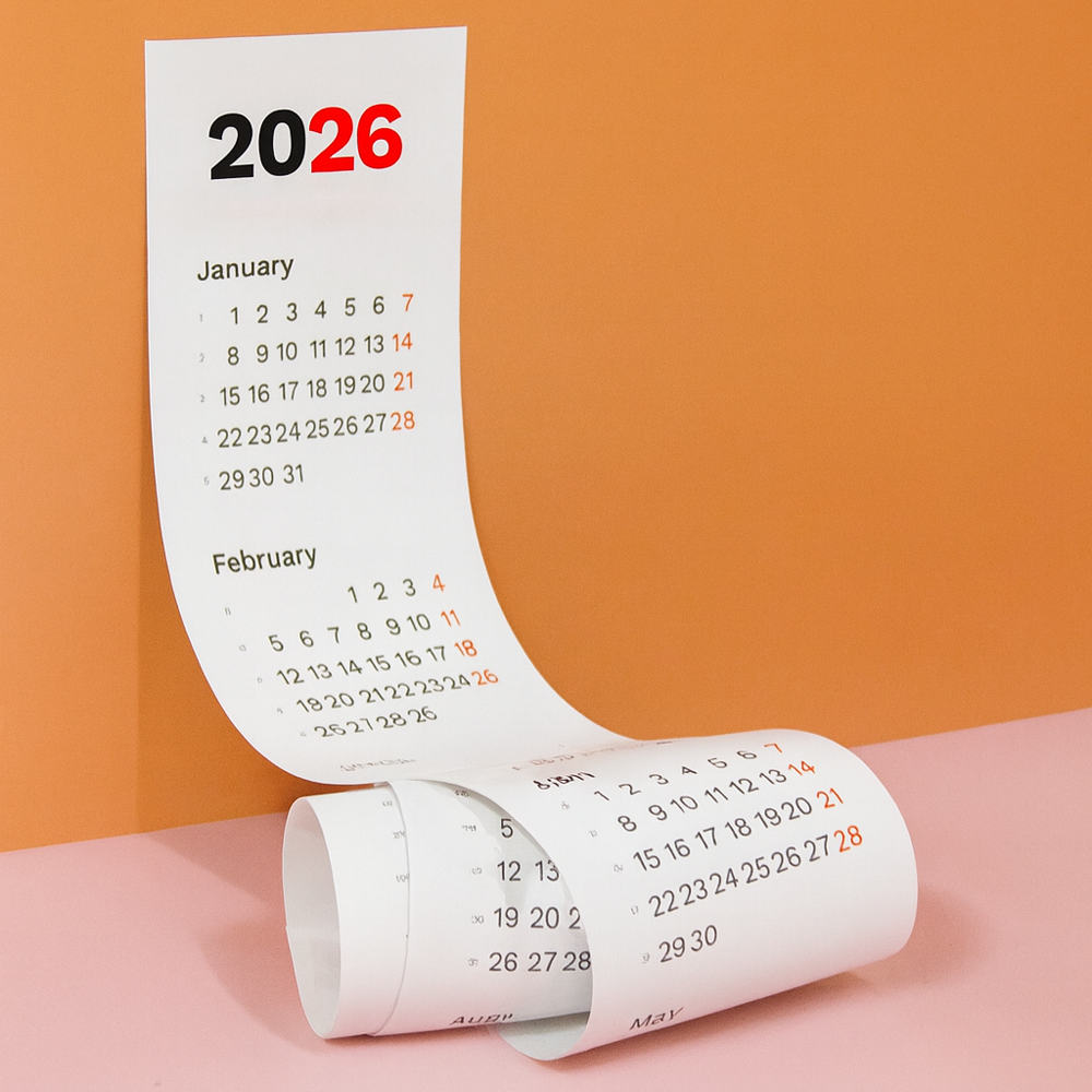Calendar 2026 vertical 30 x 150 cm CLV30150