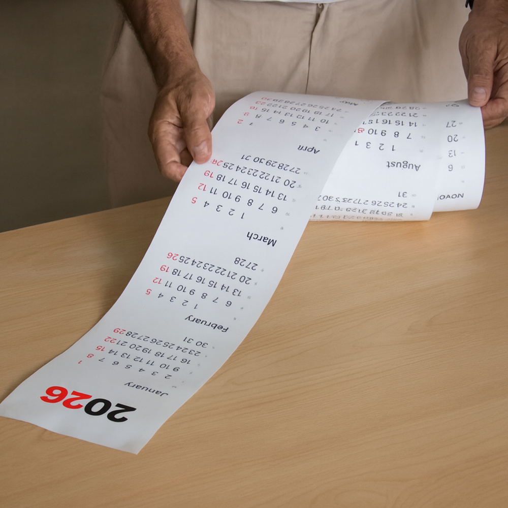Calendar 2026 vertical 30 x 150 cm CLV30150