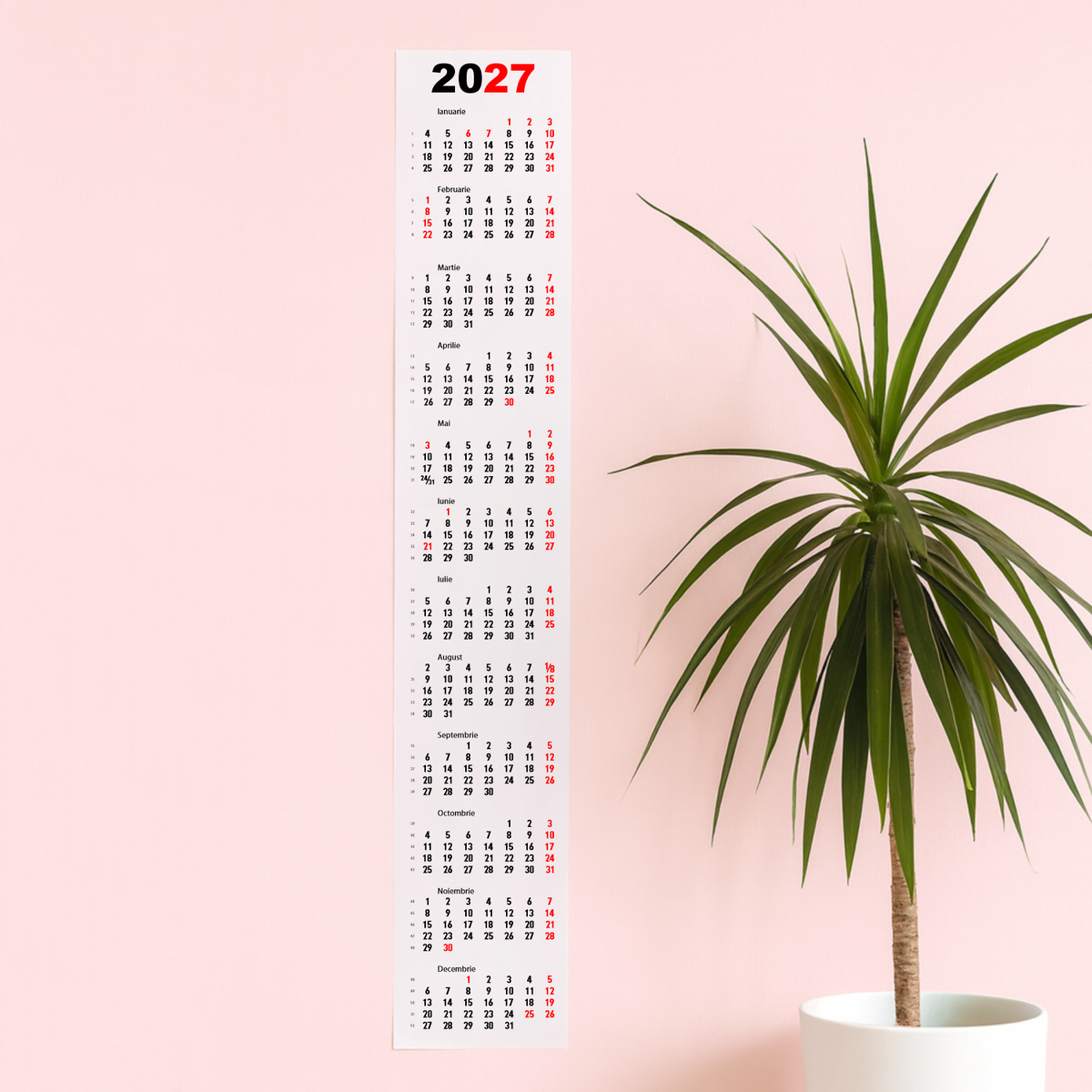 Calendar 2027 vertical 15 x 125 cm CLV15125