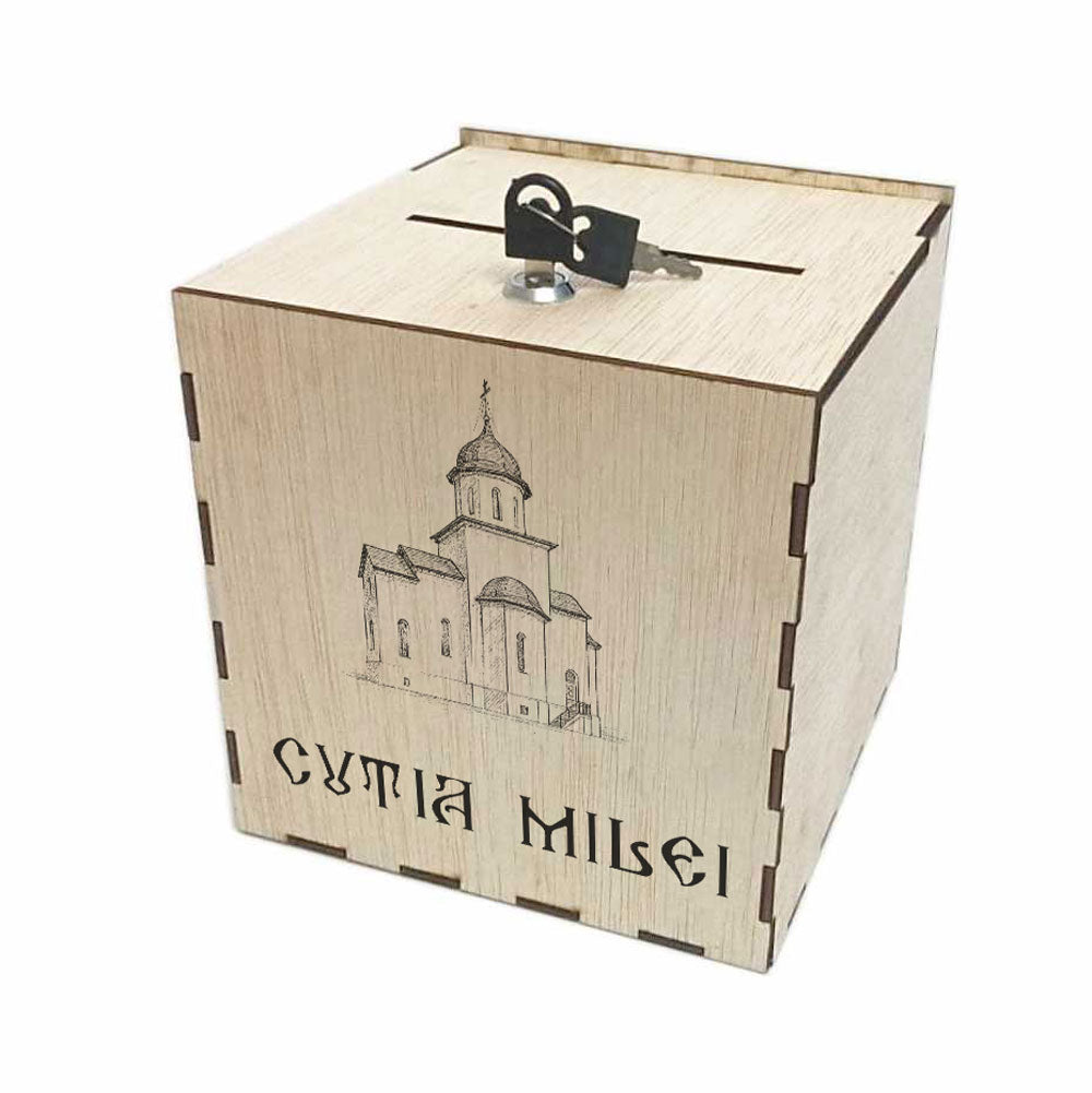 Cutia milei (cutie donații biserică) 30 x 30 x 30 cm CMBI-A1-303030