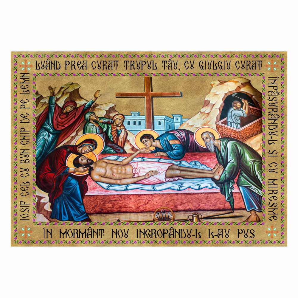 Epitaf Punerea în Mormânt a Mântuitorului 102 x 72 cm EPTB10272-MT1-M