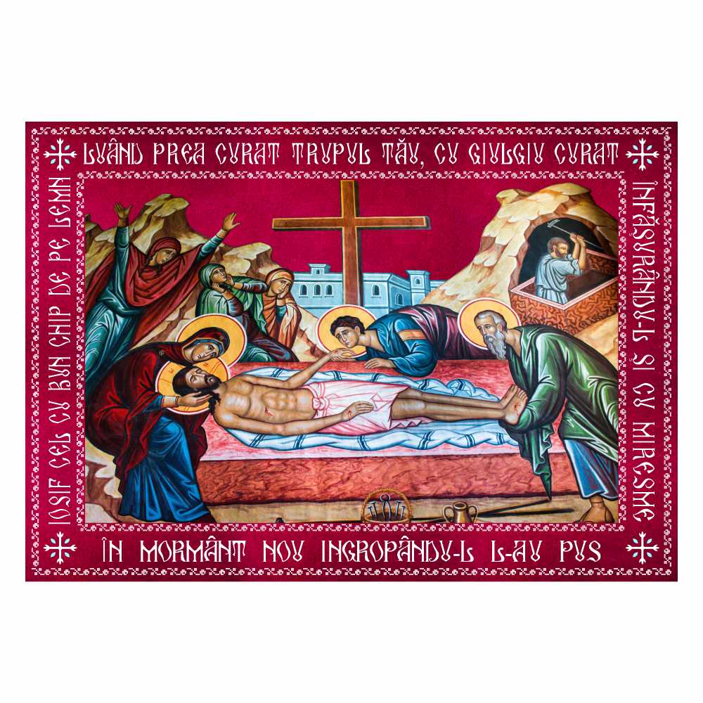 Epitaf Punerea în Mormânt a Mântuitorului 102 x 72 cm EPTB10272-MT1-R