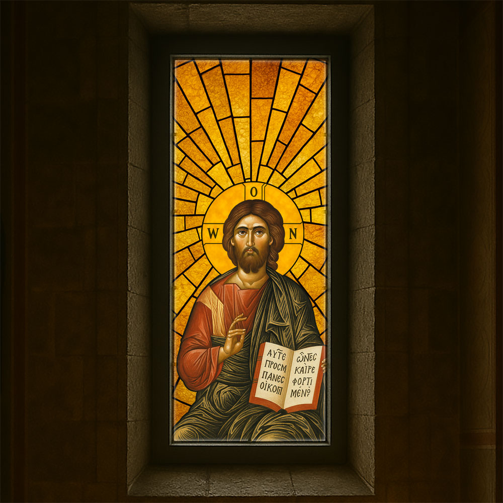 Vitralii icoane Mântuitorul VTRL-M-01-GA