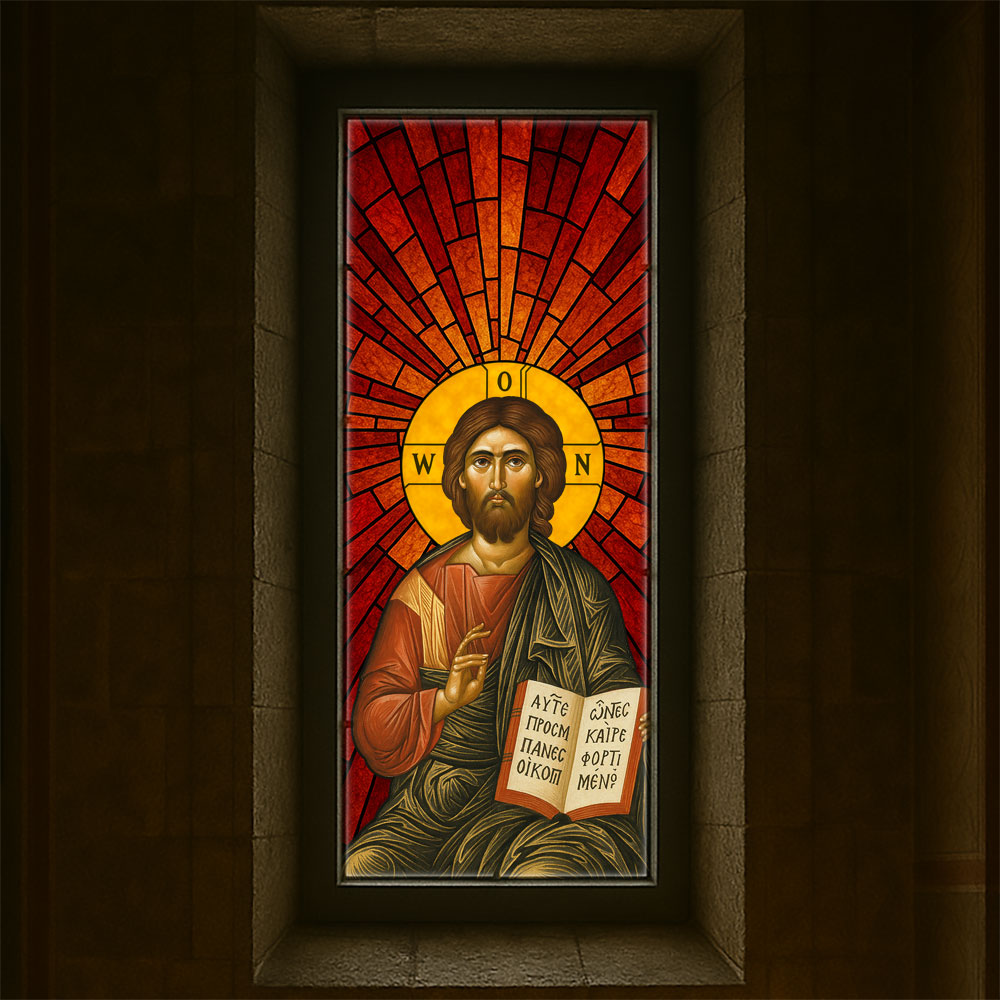 Vitralii icoane Mântuitorul VTRL-M-01-R