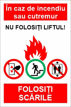 Nu folosiți liftul folosiți scările în caz de incendiu SPMFP-21