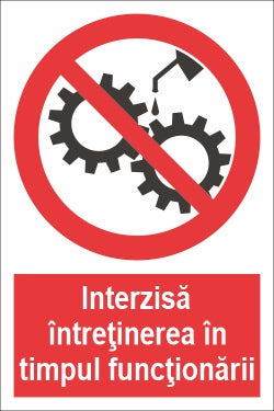 Interzisă întreținerea în timpul funcționării SPMIP-20