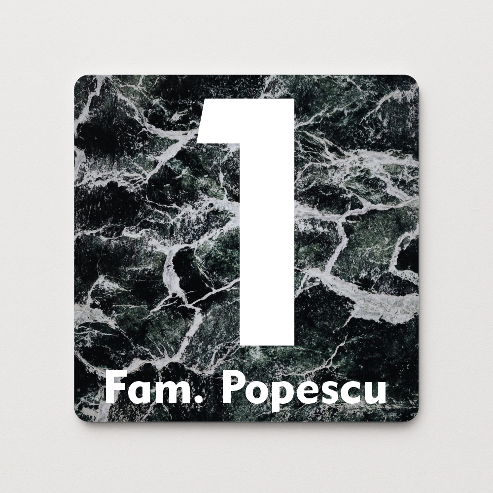 Placă număr casă personalizat 14 x 14 cm SC1414-T10