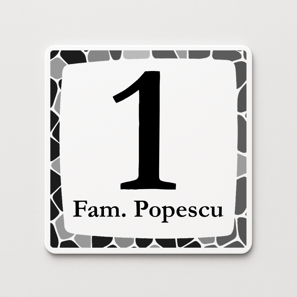 Placă număr casă personalizat 14 x 14 cm SC1414-T11