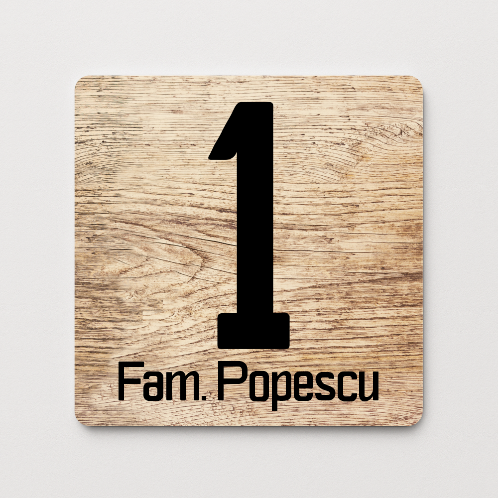 Placă număr casă personalizat 14 x 14 cm SC1414-T5