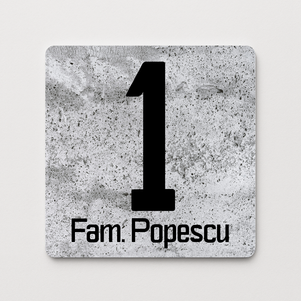 Placă număr casă personalizat 14 x 14 cm SC1414-T6