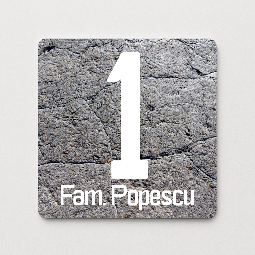 Placă număr casă personalizat 14 x 14 cm SC1414-T7