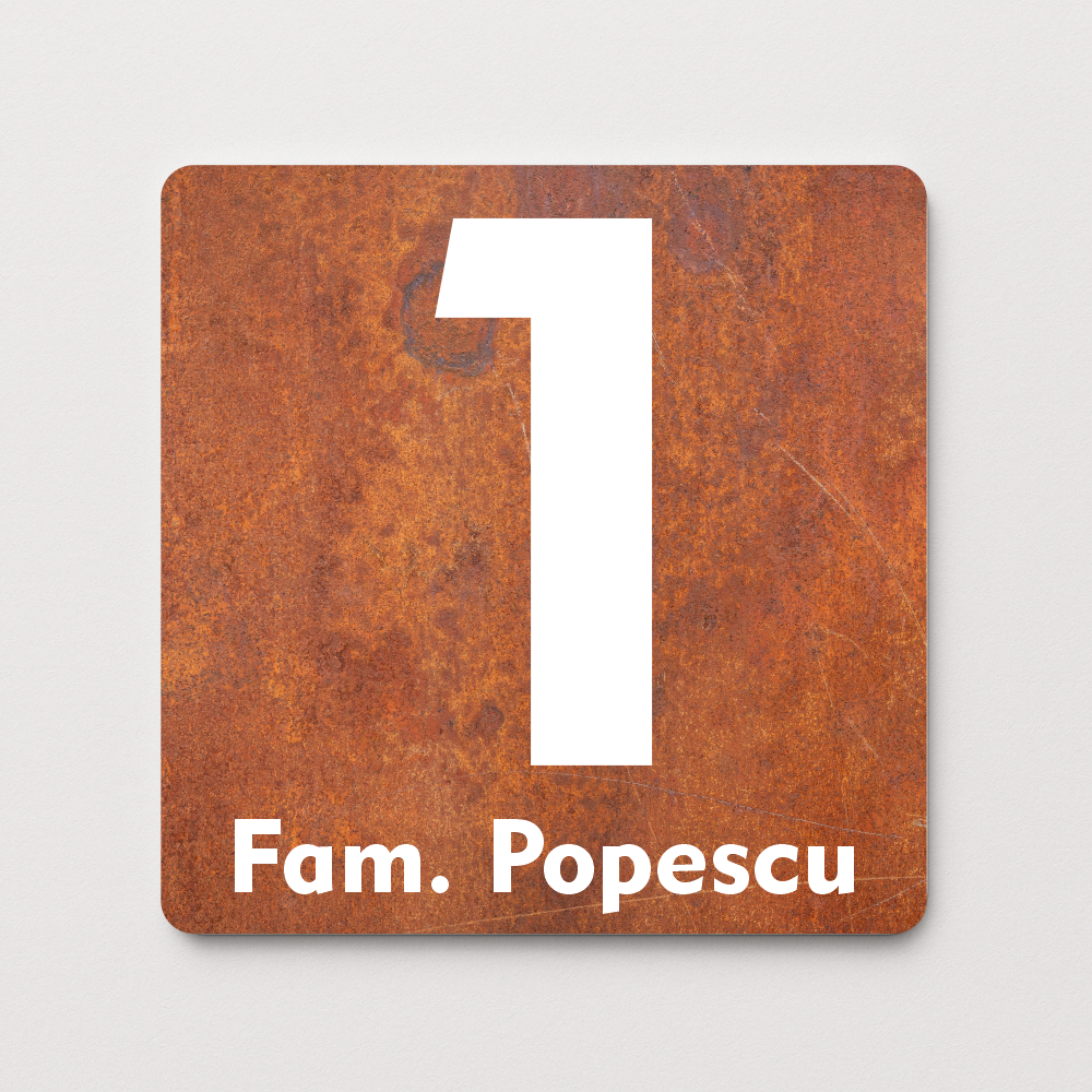 Placă număr casă personalizat 14 x 14 cm SC1414-T8