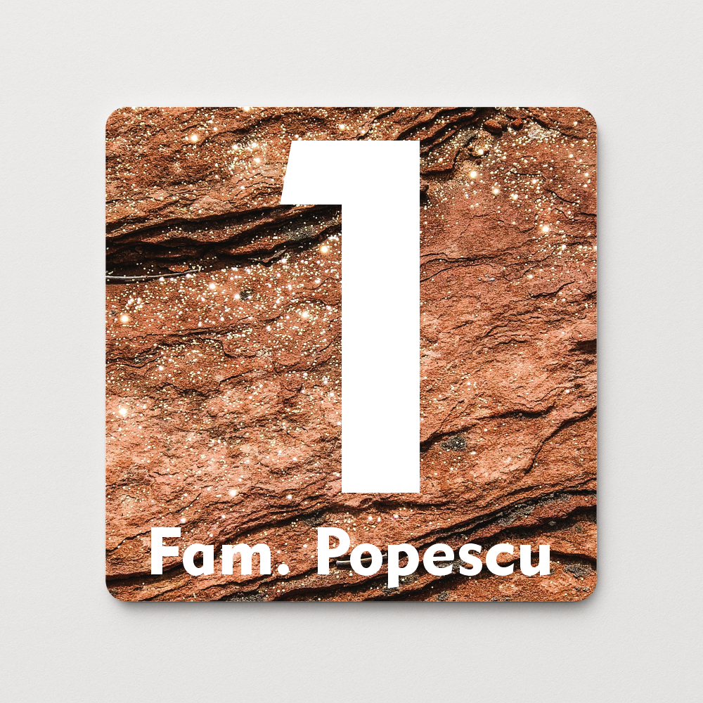 Placă număr casă personalizat 14 x 14 cm SC1414-T9