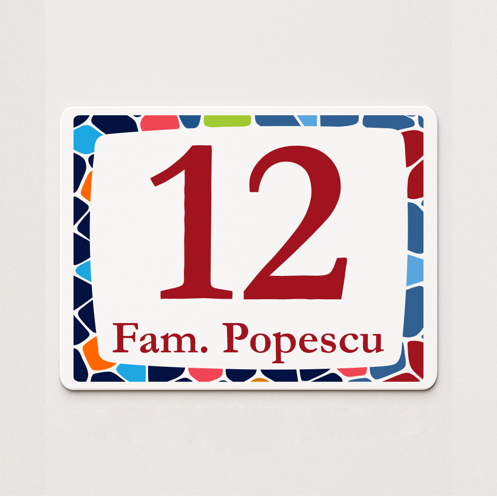 Placă număr casă personalizat 18 x 14 cm SC1814-T1