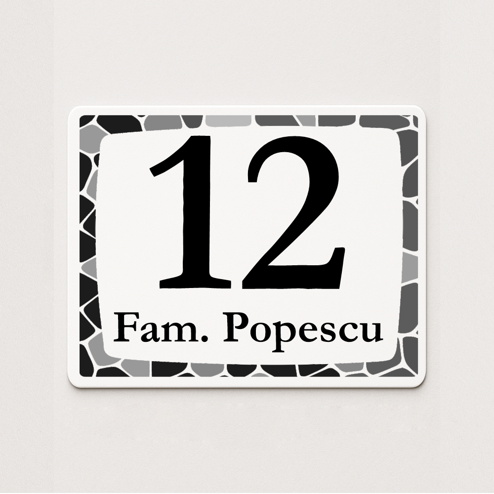Placă număr casă personalizat 18 x 14 cm SC1814-T11