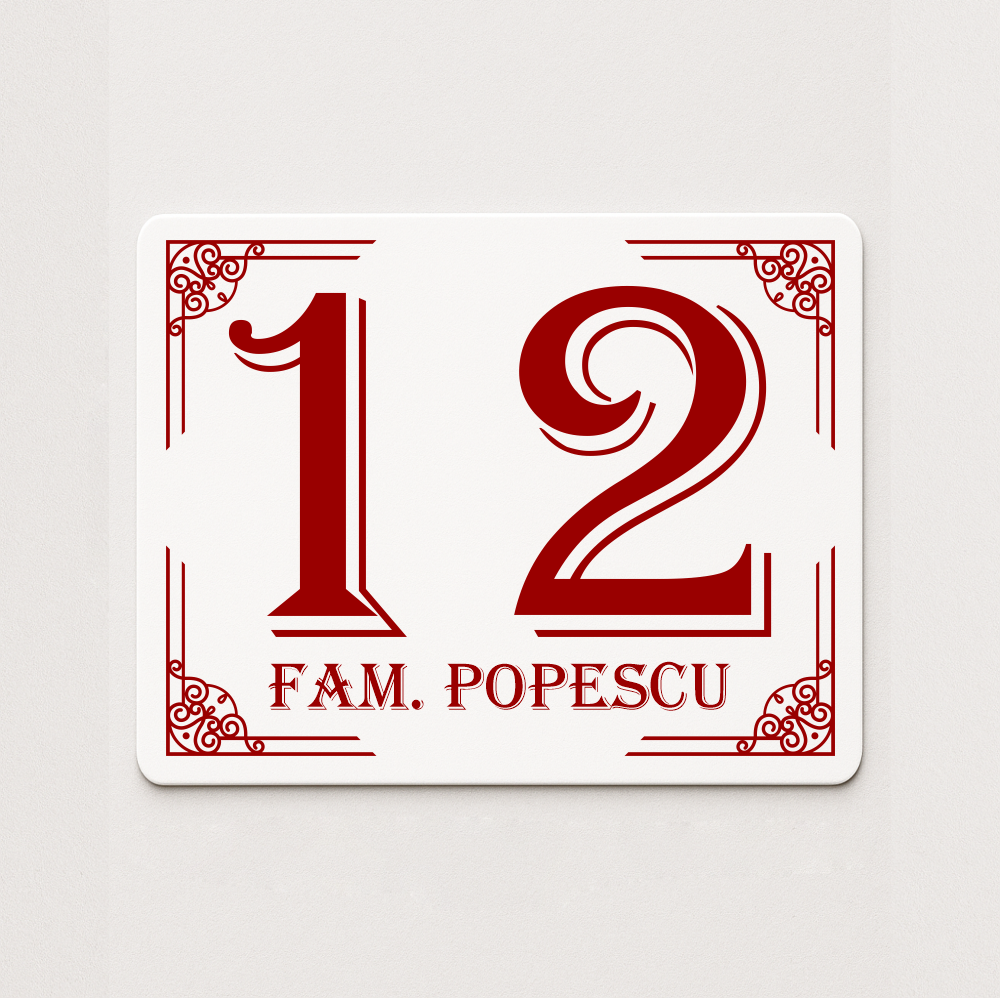 Placă număr casă personalizat 18 x 14 cm SC1814-T12
