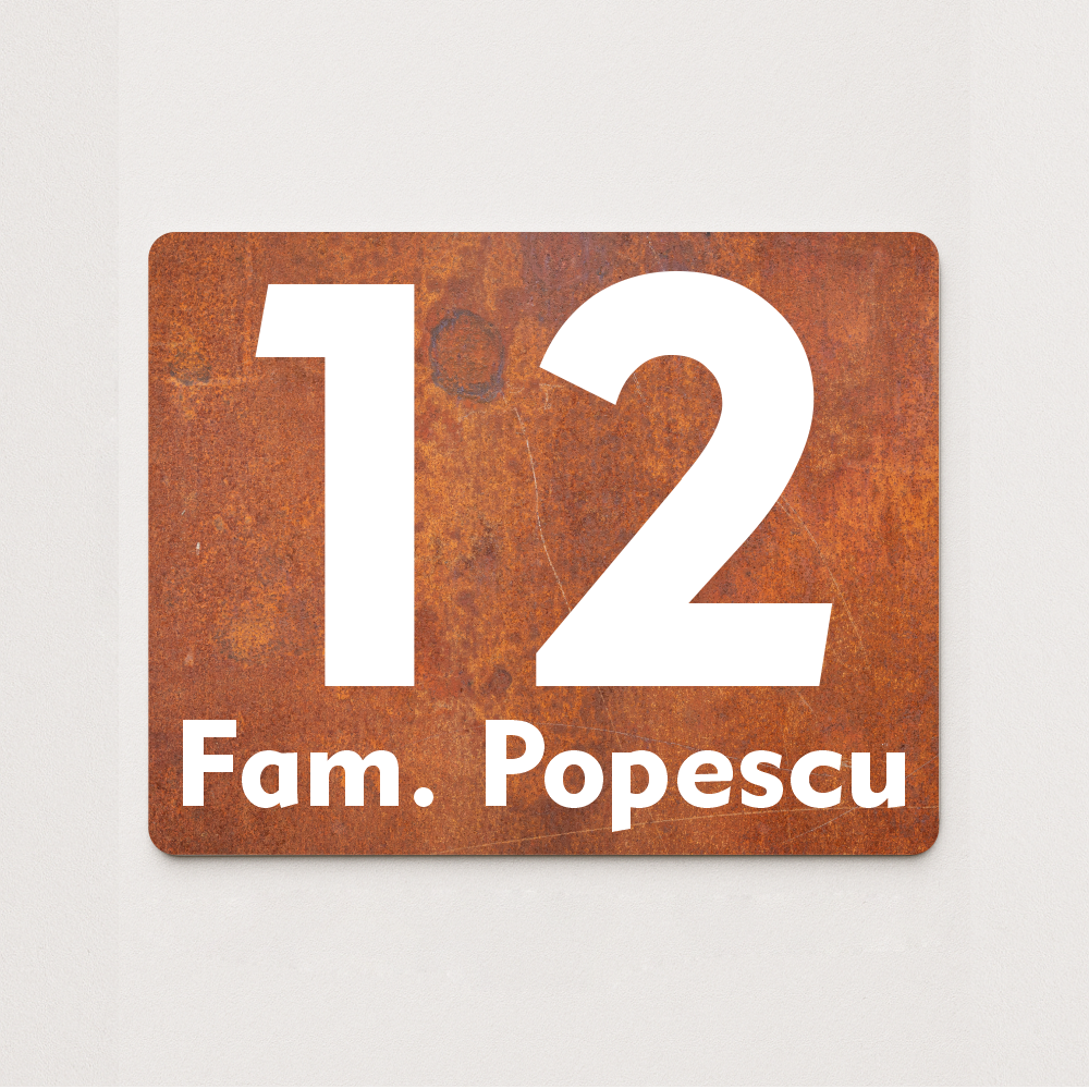 Placă număr casă personalizat 18 x 14 cm SC1814-T8