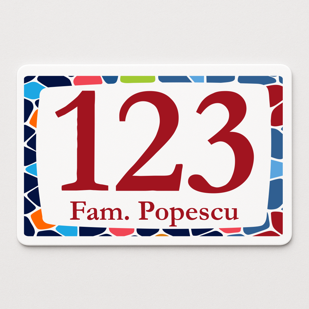 Placă număr casă personalizat 22 x 14 cm SC2214-T1