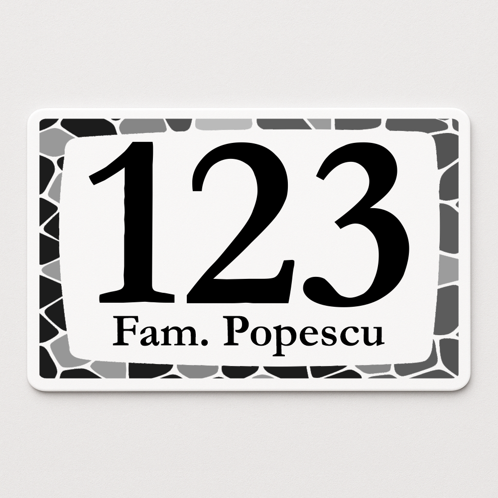 Placă număr casă personalizat 22 x 14 cm SC2214-T11