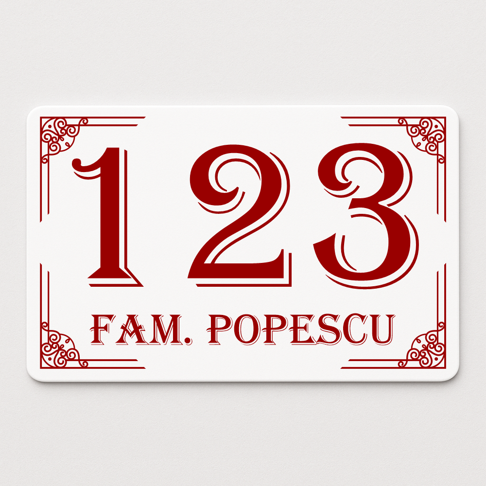 Placă număr casă personalizat 22 x 14 cm SC2214-T12