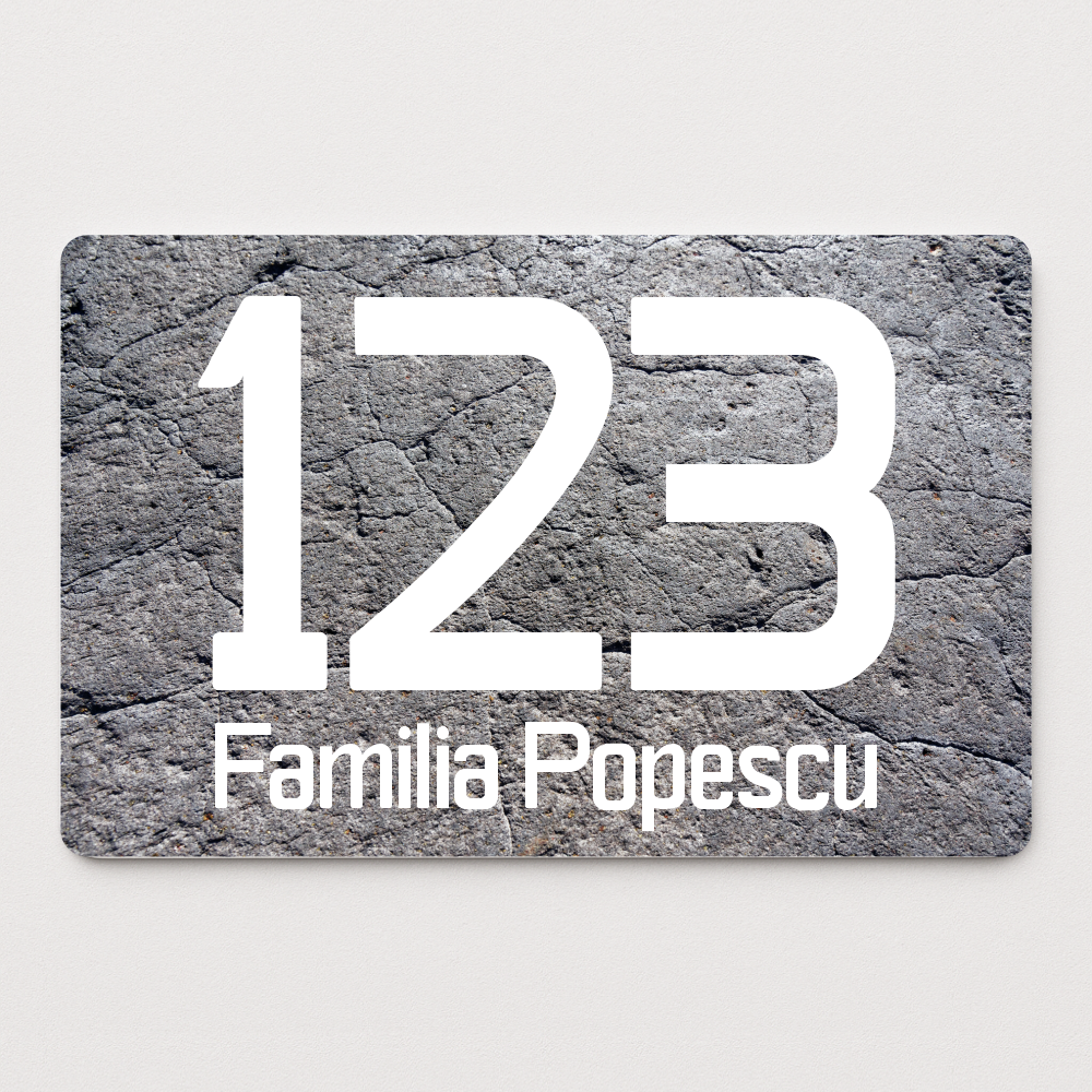 Placă număr casă personalizat 22 x 14 cm SC2214-T7
