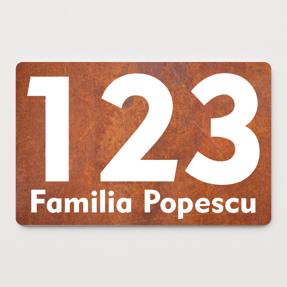 Placă număr casă personalizat 22 x 14 cm SC2214-T8