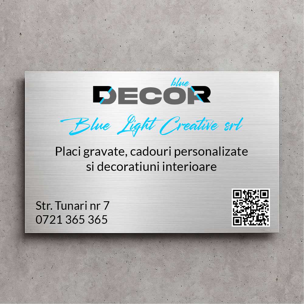 Placă de firmă dreptunghiulară bond argintiu periat printat UV model PFB-BS2-D-T1