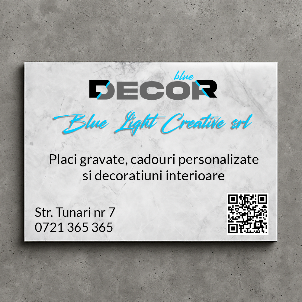 Placă de firmă dreptunghiulară bond printat UV fond marmură model PFB-AP2-D-T1