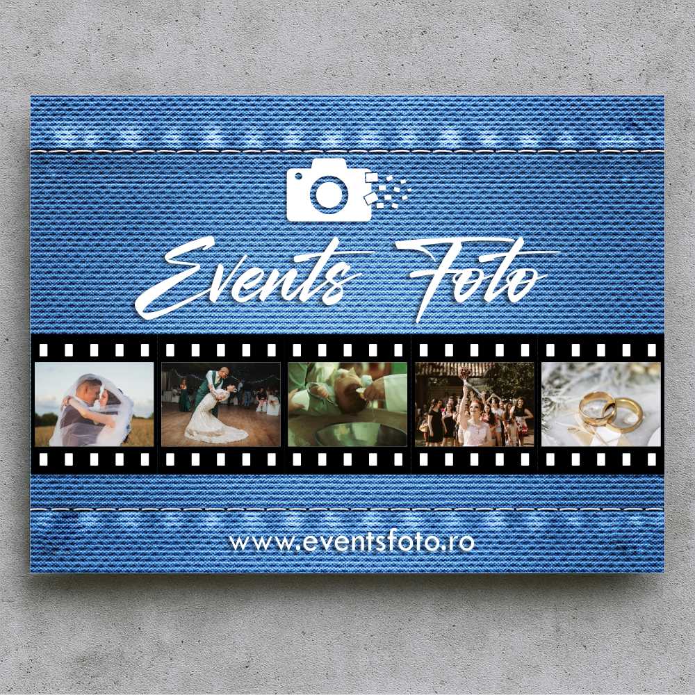 Placă de firmă dreptunghiulară bond printat UV fond blujeans model PFB-AP2-D-T1