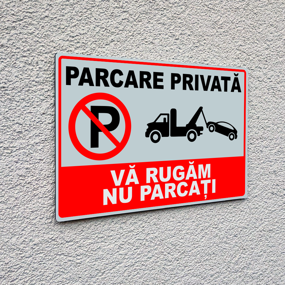 Placă parcarea interzisă dreptunghiulară PINFB-T5