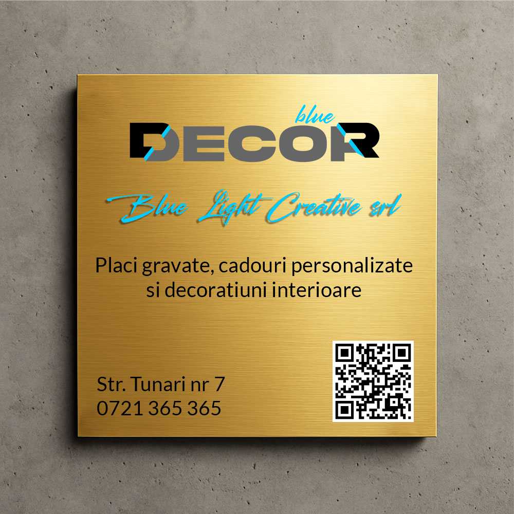 Placă de firmă pătrată bond auriu periat printat UV model PFB-BG2-P-T1